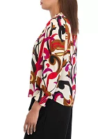 Women's Long Sleeve Printed Blouse