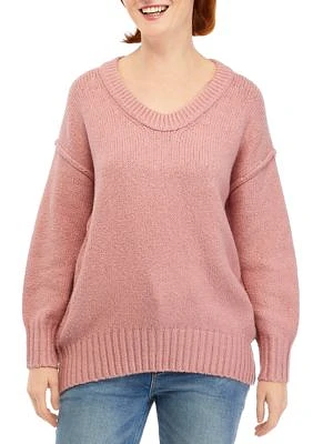 Women's Long Sleeve Boucle Sweater