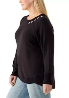 Plus Heart Neckline Sweatshirt