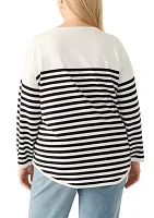 Plus Heart Intarsia Stripe Sweater