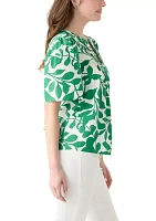 Women's Printed Split Neck Blouse