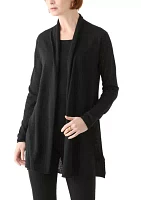 Women's Long Sleeve Open Linen Blend Cardigan