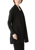 Women's Long Sleeve Open Linen Blend Cardigan