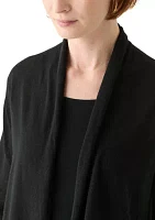 Women's Long Sleeve Open Linen Blend Cardigan