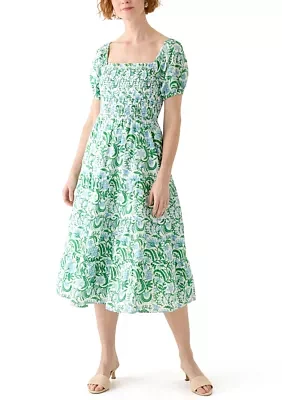 Women's Puff Sleeve Smocked Tiered Dress