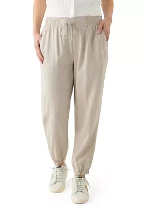 Petite Pull On Tie Waist Drawstring Jogger Pants