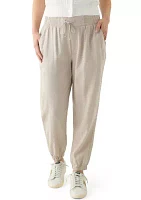 Petite Pull On Tie Waist Drawstring Jogger Pants
