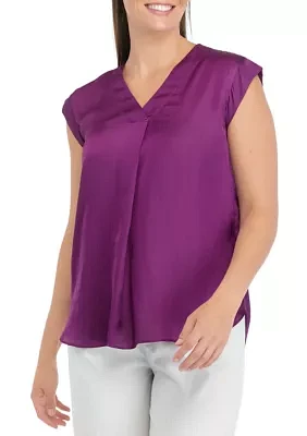 Women's Solid Split Neck Top