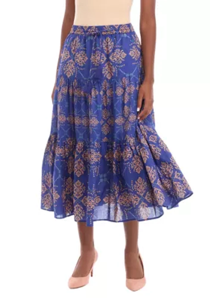 Women's Tiered Printed Skirt