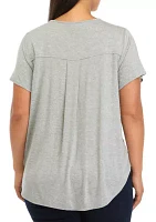 Plus Short Sleeve High Low T-Shirt