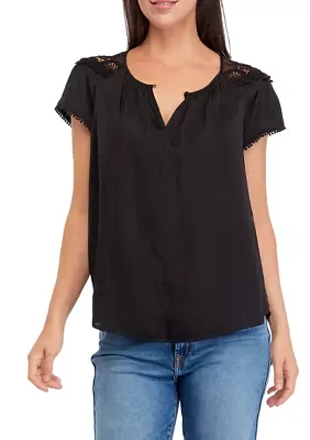 Women's Short Lace Sleeve Blouse