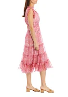 Women's Ruffle Sleeve Printed Dress