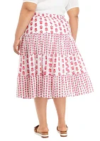 Plus Printed Skirt