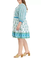 Plus Long Dolman Sleeve Dress