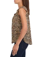 Women's Sleeveless Leopard Top