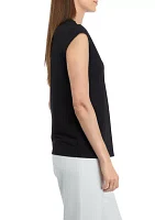 Women's Cap Sleeve V-Neck Knit Top