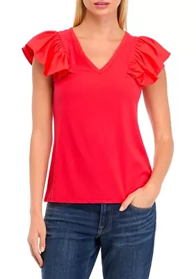 Women's Flutter Sleeve Top