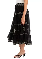 Women's Tiered Embroidered Skirt