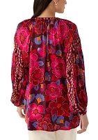 Women's Printed Split Neck Blouse