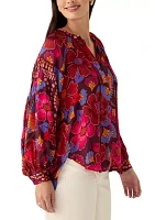 Women's Printed Split Neck Blouse