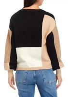 Women's Drop Shoulder Color Block Sweater