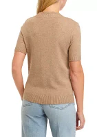 Women's Short Sleeve V-Neck Sweater