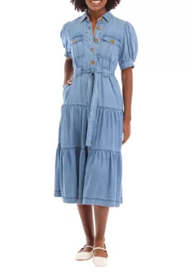sachin and babi light blue dress Drop Waist Midi Dress Solid Pink / L