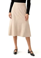 Women's Vegan Suede Midi Skirt