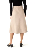 Women's Vegan Suede Midi Skirt