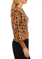 Women's Balloon Sleeve Leopard Sweater