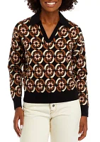 Women's Jacquard Collared Sweater