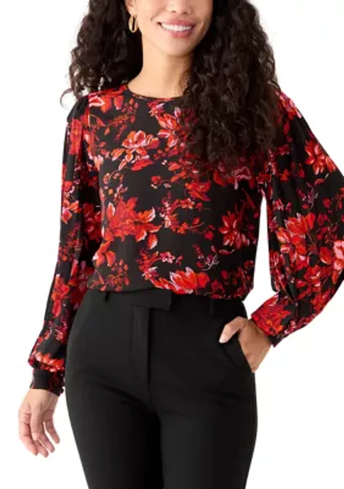 Petite Blouson Sleeve Blouse