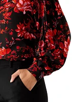 Petite Blouson Sleeve Blouse