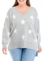 Plus Star Printed Sweater