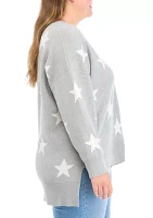 Plus Star Printed Sweater