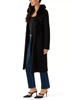 Women's Raglan Sleeve Notch Collar Open Front Fur Duster Cardigan