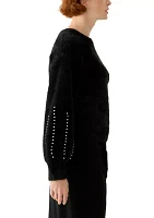 Women's Eyelash Embroidered Sweater