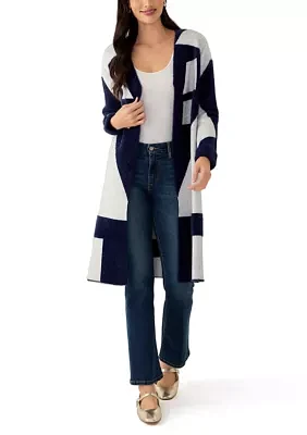 Women's Geo Printed Duster Cardigan