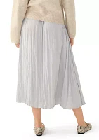 Women's Pleated Pull On Midi Skirt