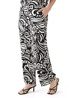 Women's Pull On Printed Wide Leg Pants