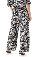 Women's Pull On Printed Wide Leg Pants