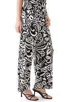 Women's Pull On Printed Wide Leg Pants