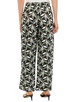 Women's Wide Leg Pull On Printed Pants with Pleated Waistband