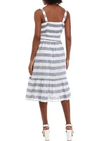 Women's Stripe Dress with Flounce Hem