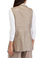 Women's Vegan Leather Open Front Vest