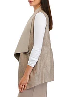 Women's Vegan Leather Open Front Vest