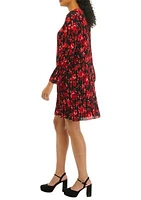 Women's Long Sleeve Floral Print Dress