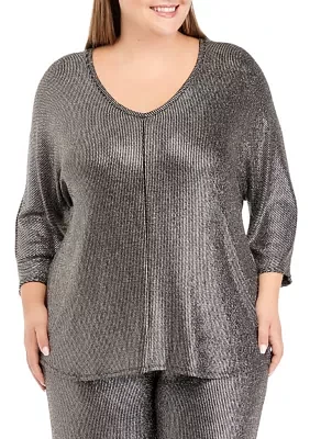 Women's Dolman Sleeve Metallic Shirt