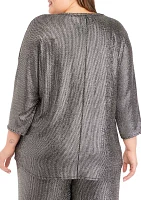 Women's Dolman Sleeve Metallic Shirt