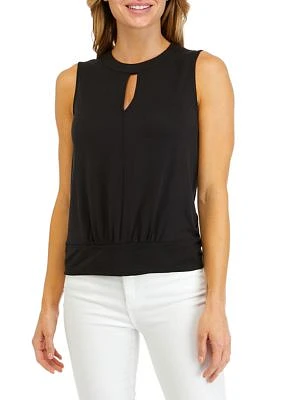 Women's Sleeveless Knit Keyhole Top